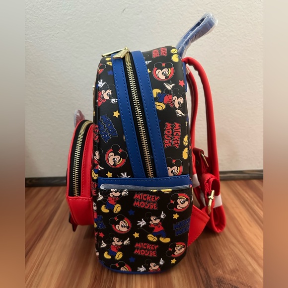 NWT Loungefly Disney Mickey Mouse AOP Backpack - Picture 4 of 5